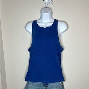 White Crow Blue Sleeveless Tank Top